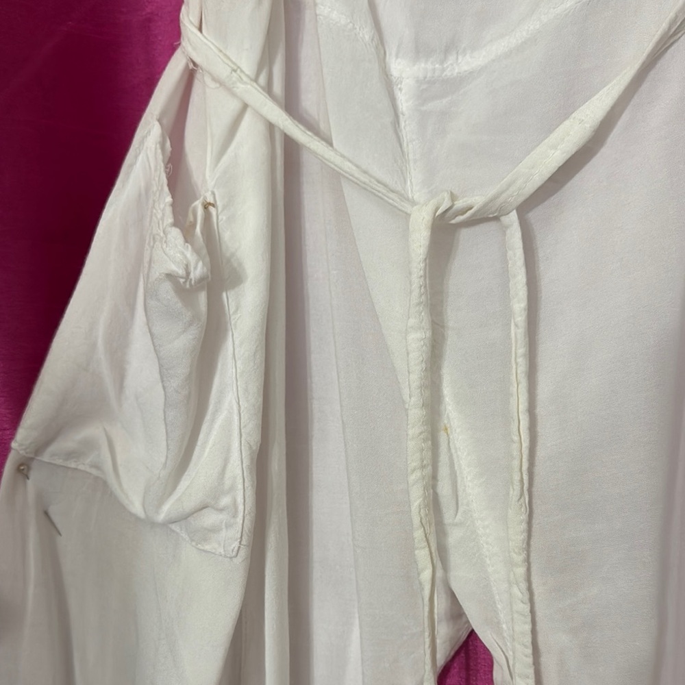 Chic White Beach Pants With Drawstring - image 2